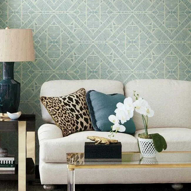 York Wallcoverings Diamond Macrame Blue Wallpaper | Wallpaper Twins York Wallcoverings Diamond Macrame Blue Wallpaper - SKU TC2704
