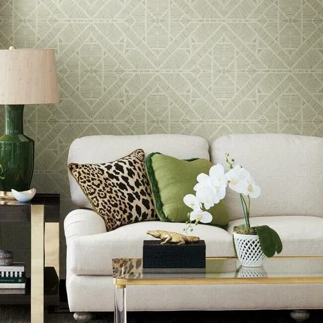 York Wallcoverings Diamond Macrame Taupe Wallpaper - SKU TC2703