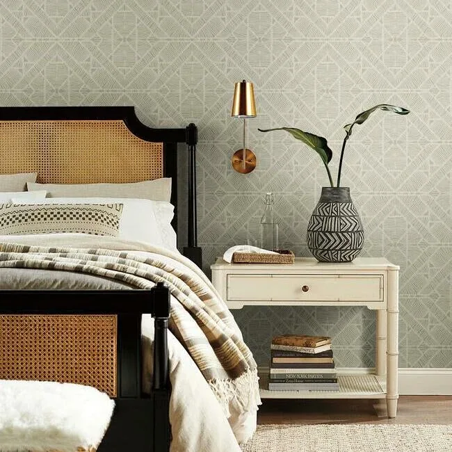 York Wallcoverings Diamond Macrame Taupe Wallpaper - SKU TC2703