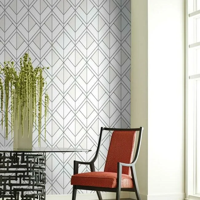 York Wallcoverings Diamond Shadow White Wallpaper - SKU GM7552