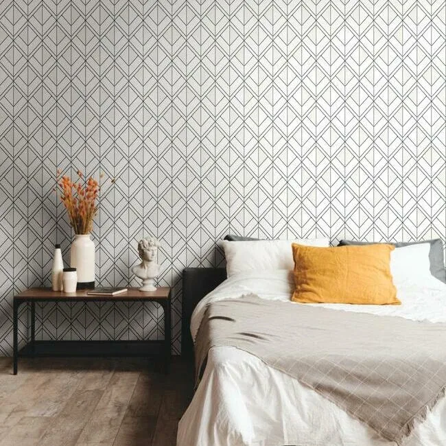 York Wallcoverings Diamond Shadow White Wallpaper | Wallpaper Twins York Wallcoverings Diamond Shadow White Wallpaper - SKU GM7552