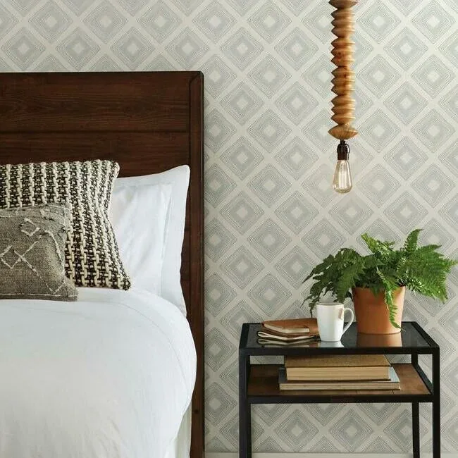 York Wallcoverings Diamond Sketch Eggshell Wallpaper - SKU ME1578