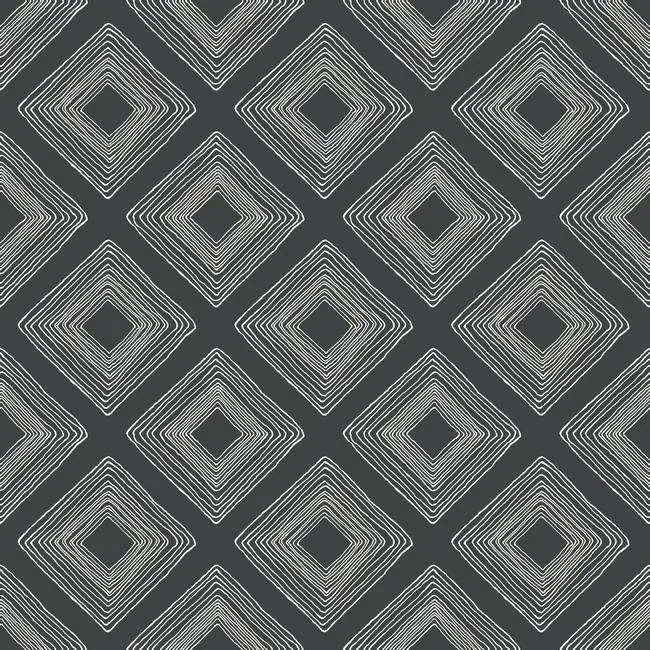 ME1576 | Diamond Sketch White & Black Wallpaper