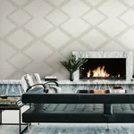 York Wallcoverings Diamond Twist White & Cream Wallpaper | Wallpaper Twins York Wallcoverings Diamond Twist White & Cream Wallpaper - SKU BW3821