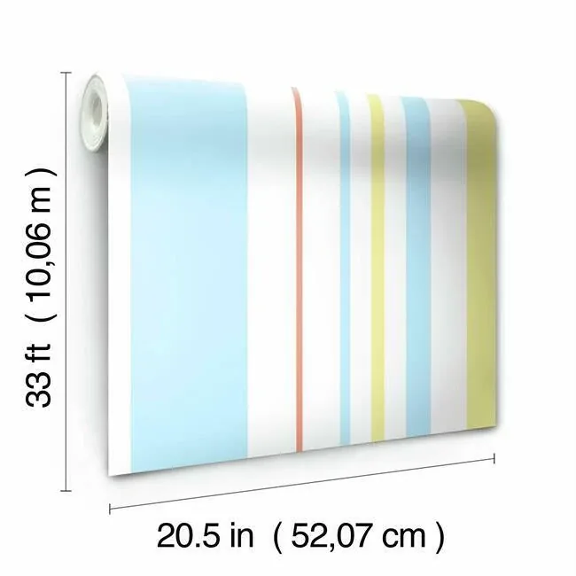 York Wallcoverings Disney & Pixar Toy Story 4 Owens Stripe Blue & Orange Wallpaper | Wallpaper Twins York Wallcoverings Disney & Pixar Toy Story 4 Owens Stripe Blue & Orange Wallpaper - SKU DI0909