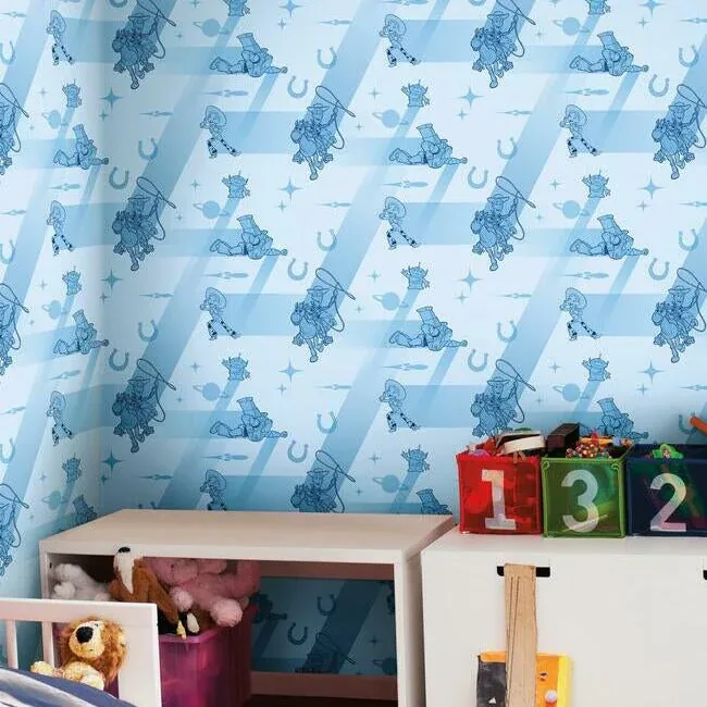 York Wallcoverings Disney & Pixar Toy Story 4 Retro Blue Wallpaper | Wallpaper Twins York Wallcoverings Disney & Pixar Toy Story 4 Retro Blue Wallpaper - SKU DI0925