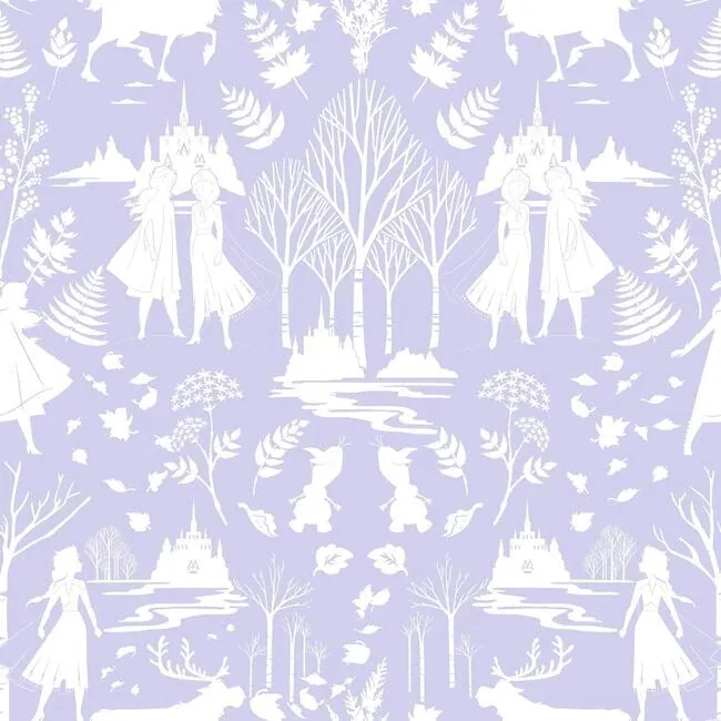 York Wallcoverings Disney Frozen 2 Nordic Purple Glitter Wallpaper - SKU DI1013