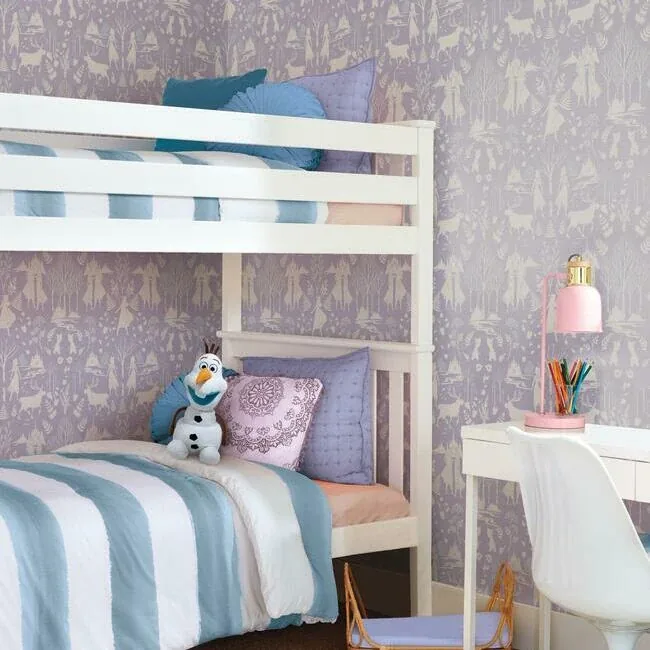 York Wallcoverings Disney Frozen 2 Nordic Purple Glitter Wallpaper | Wallpaper Twins York Wallcoverings Disney Frozen 2 Nordic Purple Glitter Wallpaper - SKU DI1013