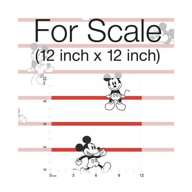 York Wallcoverings Disney Mickey Mouse Stripe Red Wallpaper | Wallpaper Twins York Wallcoverings Disney Mickey Mouse Stripe Red Wallpaper - SKU DI0933
