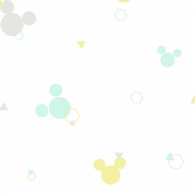 DI0928 | Disney Minnie Mouse Dots Green & Yellow Wallpaper