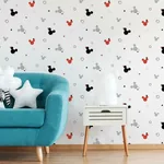 York Wallcoverings Disney Minnie Mouse Dots Red & Black Wallpaper | Wallpaper Twins York Wallcoverings Disney Minnie Mouse Dots Red & Black Wallpaper - SKU DI0927