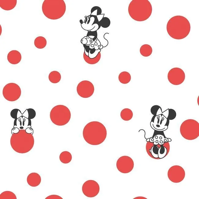 DI1029 | Disney Minnie Mouse Dots Red Wallpaper