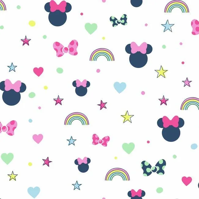 York Wallcoverings Disney Minnie Mouse Rainbow Pink Wallpaper - SKU DI0991