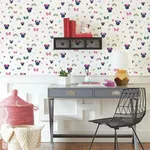 York Wallcoverings Disney Minnie Mouse Rainbow Pink Wallpaper | Wallpaper Twins York Wallcoverings Disney Minnie Mouse Rainbow Pink Wallpaper - SKU DI0991