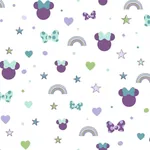 York Wallcoverings Disney Minnie Mouse Rainbow Purple Wallpaper - SKU DI0990
