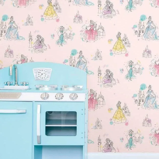 York Wallcoverings Disney Princess Pretty Elegant Pink Wallpaper | Wallpaper Twins York Wallcoverings Disney Princess Pretty Elegant Pink Wallpaper - SKU DI0969