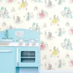 York Wallcoverings Disney Princess Pretty Elegant White Wallpaper | Wallpaper Twins York Wallcoverings Disney Princess Pretty Elegant White Wallpaper - SKU DI0968