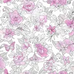 York Wallcoverings Disney Princess Royal Floral Magenta Wallpaper | Wallpaper Twins York Wallcoverings Disney Princess Royal Floral Magenta Wallpaper - SKU DI0965