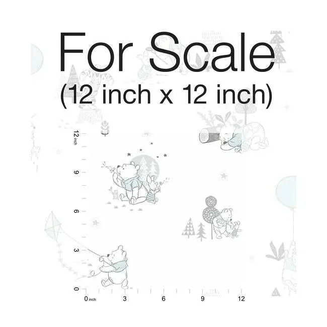 York Wallcoverings Disney Winnie the Pooh Playmates White & Blue Wallpaper - SKU DI0983