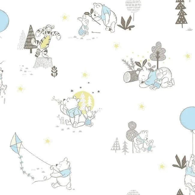 York Wallcoverings Disney Winnie the Pooh Playmates Yellow Wallpaper - SKU DI0982