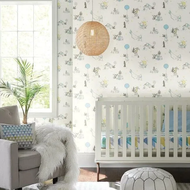 York Wallcoverings Disney Winnie the Pooh Playmates Yellow Wallpaper - SKU DI0982