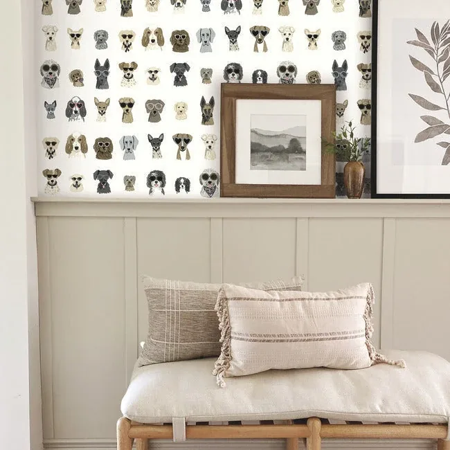 York Wallcoverings Dog Days Grey Peel & Stick Wallpaper - SKU PSW1462RL