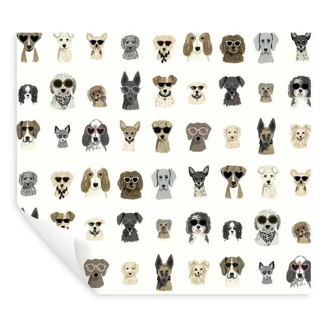 York Wallcoverings Dog Days Grey Peel & Stick Wallpaper - SKU PSW1462RL