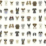 York Wallcoverings Dog Days Multi White Peel & Stick Wallpaper - SKU PSW1461RL