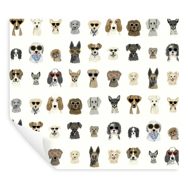 York Wallcoverings Dog Days Multi White Peel & Stick Wallpaper - SKU PSW1461RL