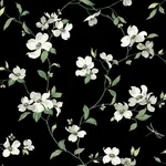 York Wallcoverings Dogwood Black Wallpaper - SKU BL1764