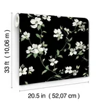 York Wallcoverings Dogwood Black Wallpaper - SKU BL1764