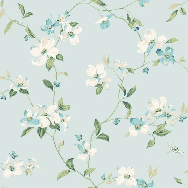BL1765 | Dogwood Light Blue Wallpaper