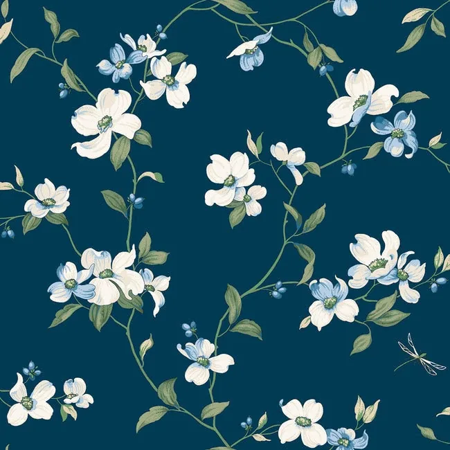 BL1761 | Dogwood Navy Wallpaper