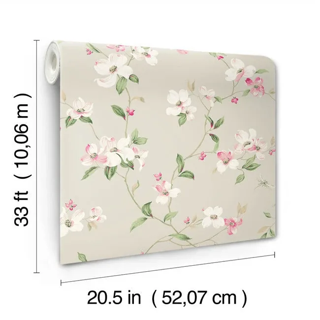 York Wallcoverings Dogwood Taupe Wallpaper - SKU BL1763