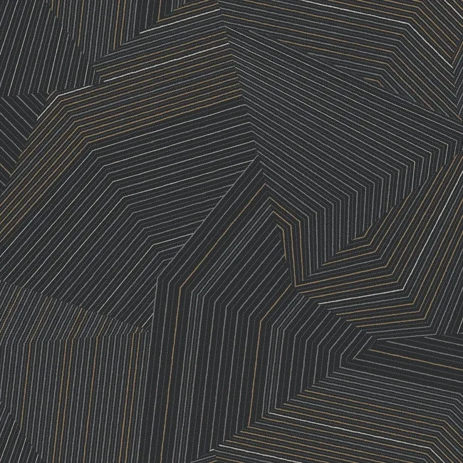 OI0614 | Dotted Maze Black Wallpaper