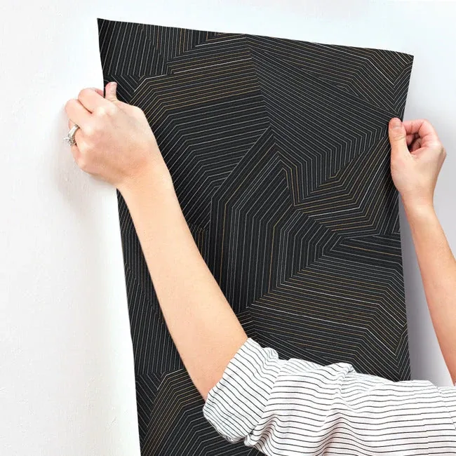 York Wallcoverings Dotted Maze Black Wallpaper - SKU OI0614