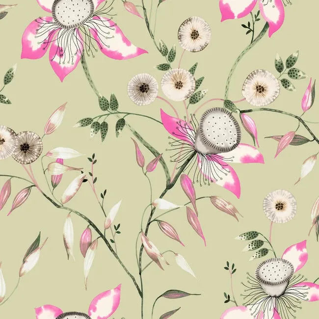 BL1791 | Dream Blossom Light Green Wallpaper