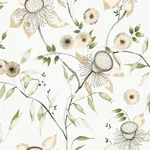 York Wallcoverings Dream Blossom White & Green Wallpaper - SKU BL1793