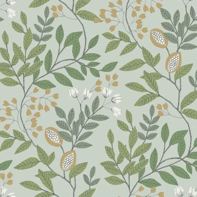 MN1840 | Eden Retreat Green & Gold Wallpaper