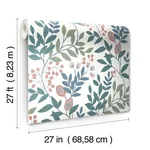 York Wallcoverings Eden Retreat Pink & Teal Wallpaper - SKU MN1843