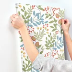 York Wallcoverings Eden Retreat White & Multi Wallpaper - SKU MN1841