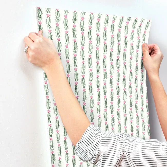 York Wallcoverings Eden White & Green Wallpaper - SKU RP7340