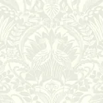 York Wallcoverings Egret Damask Taupe Wallpaper - SKU DM4997
