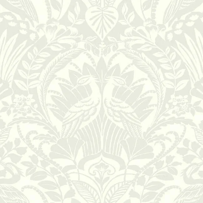DM4997 | Egret Damask Taupe Wallpaper