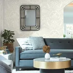 York Wallcoverings Egret Damask Taupe Wallpaper - SKU DM4997