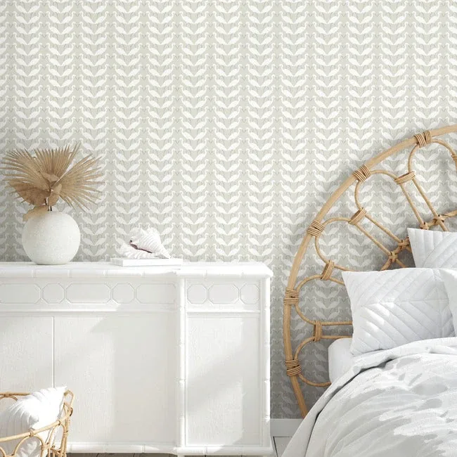 York Wallcoverings Elegant Birds Beige Peel & Stick Wallpaper - SKU PSW1346RL