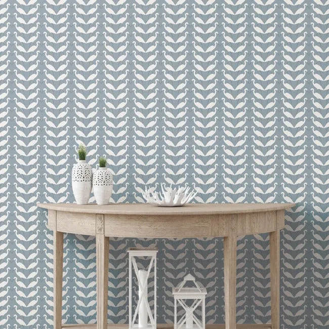 York Wallcoverings Elegant Birds Blue Peel & Stick Wallpaper - SKU PSW1347RL
