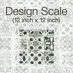 York Wallcoverings Encaustic Tile Black Peel & Stick Wallpaper - SKU PSW1303RL