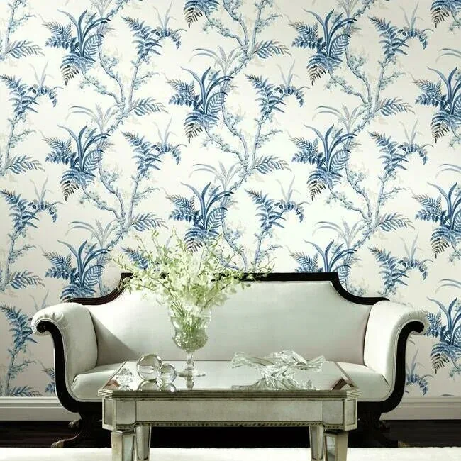 York Wallcoverings Enchanted Fern Blue Wallpaper - SKU GR5994