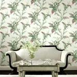 York Wallcoverings Enchanted Fern Green & Red Wallpaper - SKU GR5993